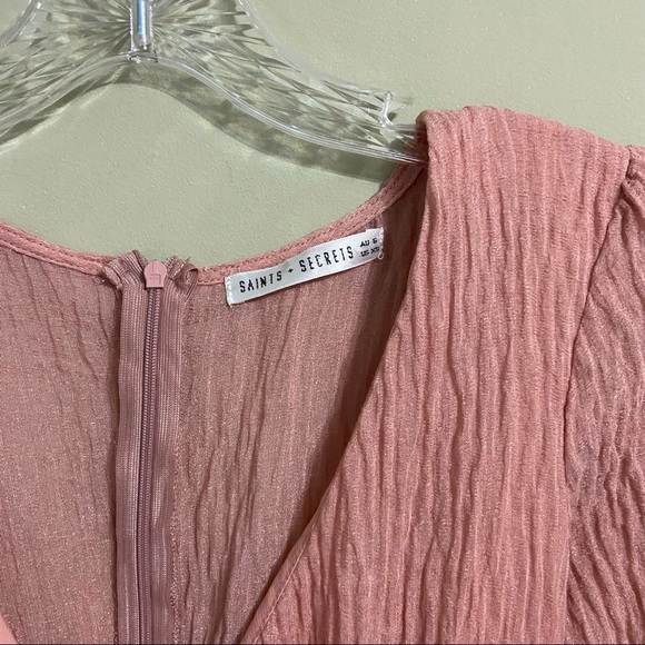 Saints + Secrets Sz XS - Ruffle Dress Dusty Rose - Picture 4 of 6
